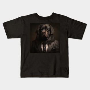 Newfoundland Dog in Suit Kids T-Shirt